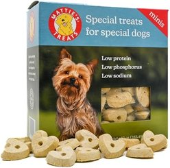Mattie's Treats Minis Low Protein, Low Phosphorus, Low Sodium Crunchy Dog Treats, 10-oz box