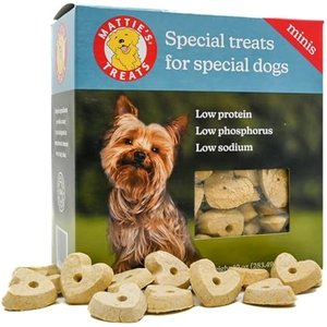 Mattie's Treats Minis Low Protein, Low Phosphorus, Low Sodium Crunchy Dog Treats, 10-oz box