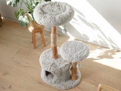Mau Alba 43-in Modern Wooden Cat Tree & Condo, Gray slide 2 of 8