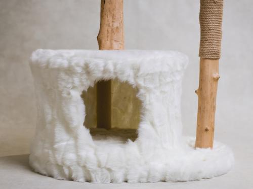 Show full view: Mau Alba 43-in Modern Wooden Cat Tree & Condo, White slide 7 of 9