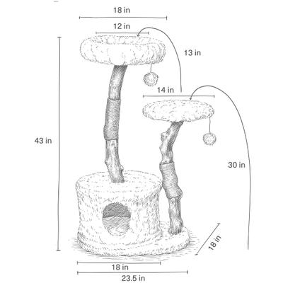 Show full view: Mau Alba 43-in Modern Wooden Cat Tree & Condo, White slide 8 of 9