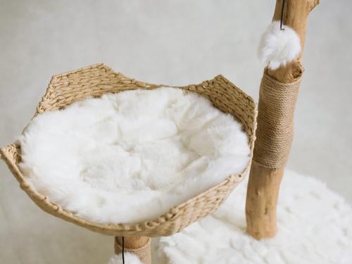 Show full view: Mau Cento 46-in Modern Wooden Cat Tree & Condo, White slide 6 of 9