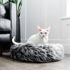 Mau Fluffi Donut Dog & Cat Bed, Gray