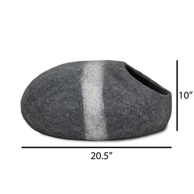 Show full view: Mau Horizon Large Wool Felt Cave Cat Bed, Dark Gray slide 4 of 7