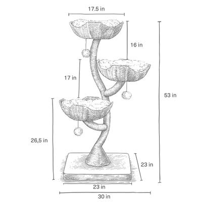 Show full view: Mau Ivy 3, 53-in Modern Cat Tree, Natural slide 9 of 10