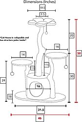 Mau Leone 50-in Modern Wooden Cat Tree & Condo, White slide 2 of 5