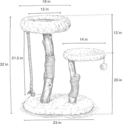 Mau Rizzo 32-in Modern Wooden Cat Tree