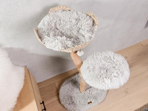Show full view: Mau Uni 41-in Faux Fur Basket Bed Cat Tree, Gray slide 5 of 9