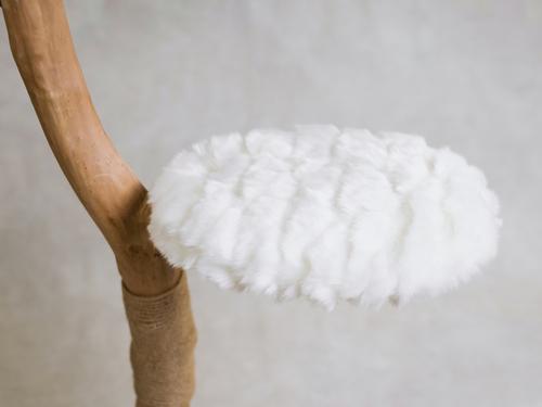 Show full view: Mau Uni 41-in Faux Fur Basket Bed Cat Tree, White slide 8 of 10
