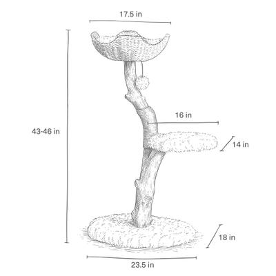 Show full view: Mau Uni 41-in Faux Fur Basket Bed Cat Tree, White slide 9 of 10