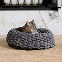 Mau Velvety Hand Woven Single Weave Cat Bed, Gray