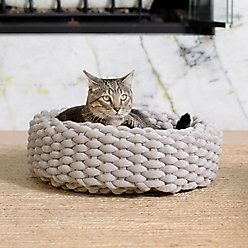 Mau Velvety Hand Woven Single Weave Cat Bed, Taupe