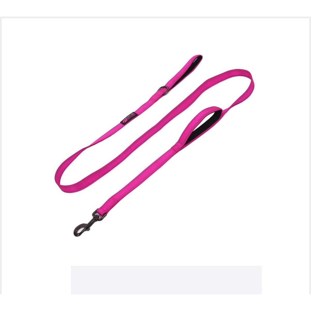 Max and Neo Dog Gear Nylon Reflective Double Dog Leash, Pink, 6-ft long, 1-in wide