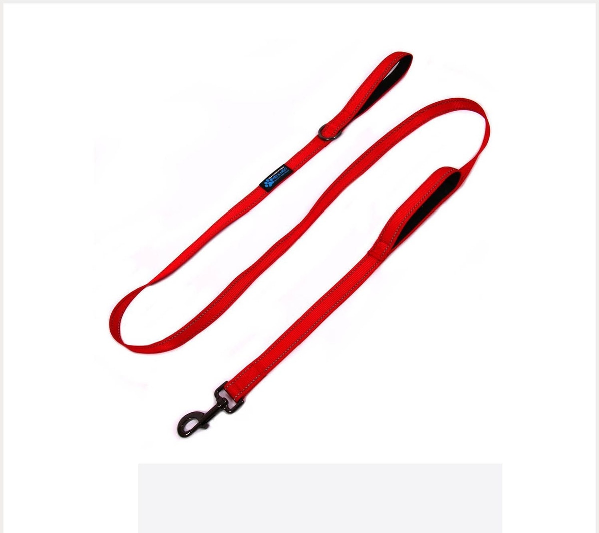 MAX AND NEO DOG GEAR Nylon Reflective Double Dog Leash, Red, 6-ft