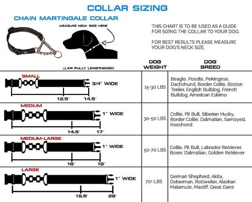 Show full view: Max and Neo Dog Gear Nylon Reflective Martingale Dog Collar with Chain, Black, Medium: 16 to 19-in neck, 1-in wide slide 6 of 8