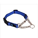 Max and Neo Dog Gear Nylon Reflective Martingale Dog Collar with Chain, Blue, Large: 19.5 to 24.5-in neck, 1-in wide
