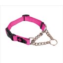 Max and Neo Dog Gear Nylon Reflective Martingale Dog Collar with Chain, Pink, Large: 19.5 to 24.5-in neck, 1-in wide