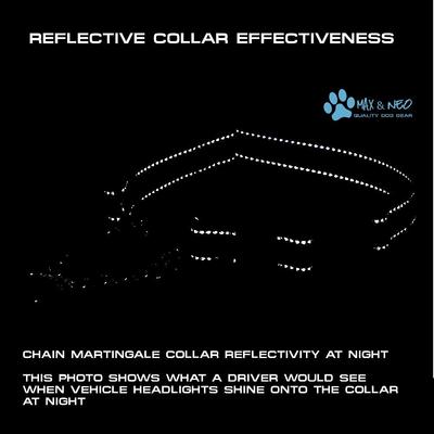 Show full view: Max and Neo Dog Gear Nylon Reflective Martingale Dog Collar with Chain, Pink, Small: 13 to 16-in neck, 1-in wide slide 4 of 7