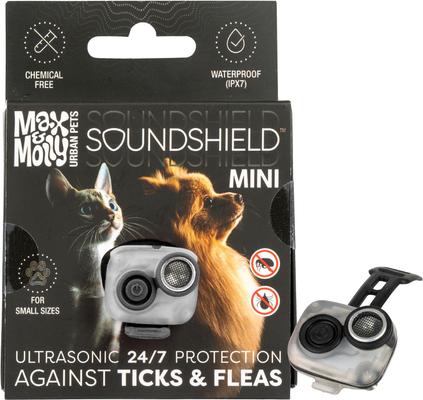 Show full view: Max & Molly Soundshield Mini 24/7 UltraSonic Tick & Flea Repeller Collar Tag for Dogs & Cats, Black slide 1 of 7