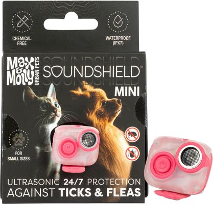Show full view: Max & Molly Soundshield Mini 24/7 UltraSonic Tick & Flea Repeller Collar Tag for Dogs & Cats, Rose slide 1 of 7