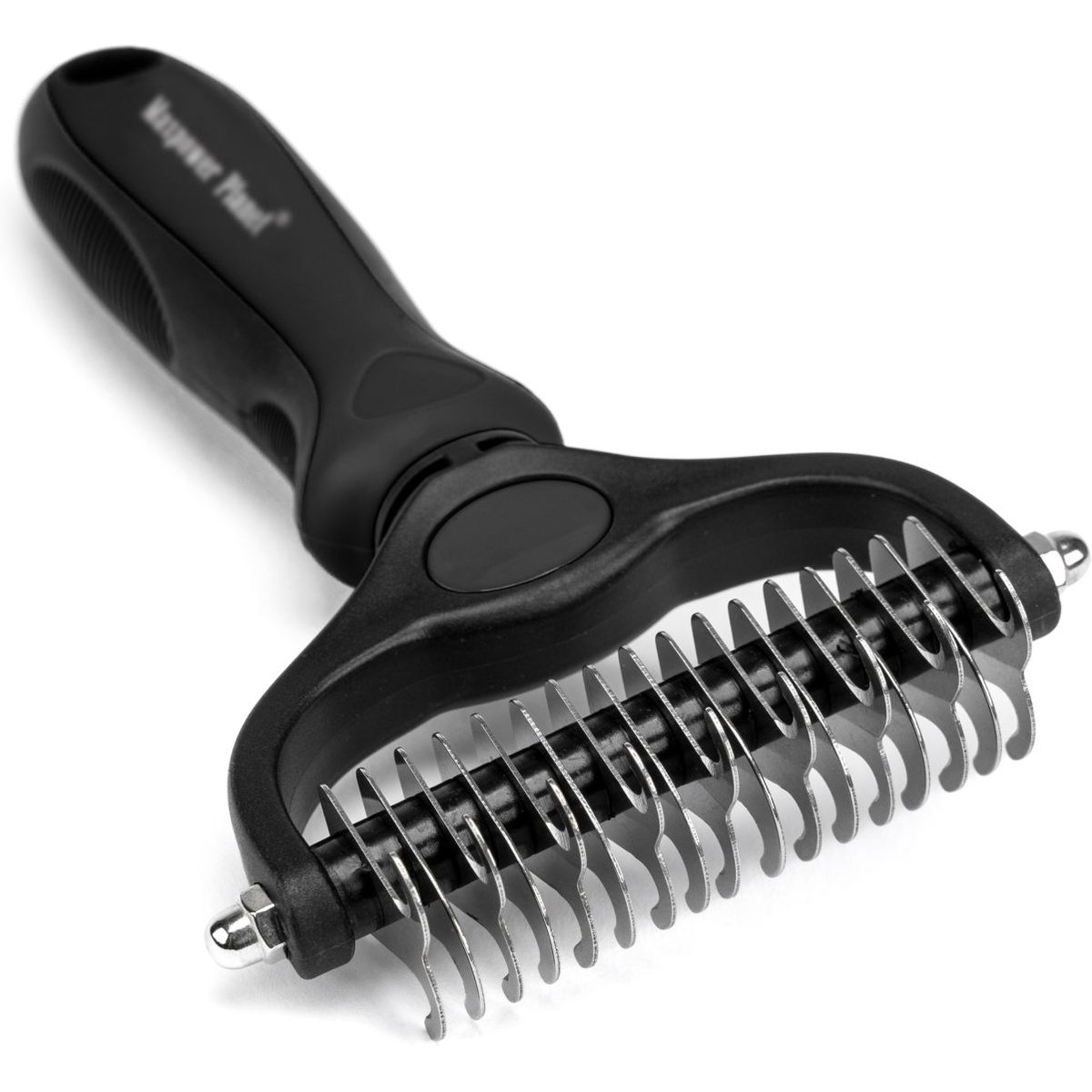 Max Power Planet Dual Sided Undercoat Rake Dog & Cat Deshedding Tool, Black