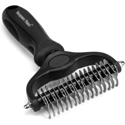 Max Power Planet Max Power Planet Dual Sided Undercoat Rake Dog & Cat Deshedding Tool, Black