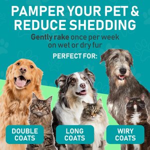 Max Power Planet Dual Sided Undercoat Rake Dog & Cat Deshedding Tool, Black