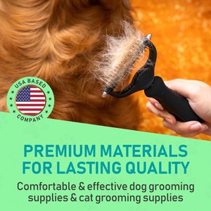 Max Power Planet Dual Sided Undercoat Rake Dog & Cat Deshedding Tool, Black
