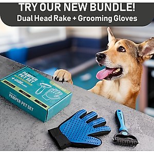 Max Power Planet Dual Sided Undercoat Rake Dog & Cat Deshedding Tool, Blue
