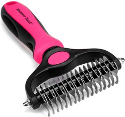 Max Power Planet Dual Sided Undercoat Rake Dog & Cat Deshedding Tool, Pink