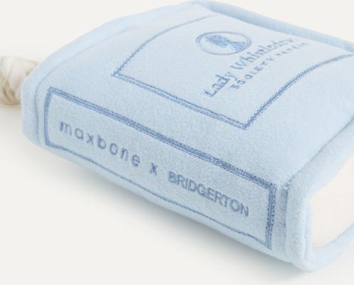 Show full view: maxbone Bridgerton X maxbone Society Paper Squeaky Plush Dog Toy, Light Blue slide 2 of 3