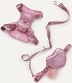 maxbone & Christian Cowan Glitz Dog Leash, Harness & Pouch Set, Pink, Medium: 14-24 inches