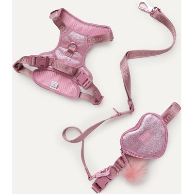 maxbone maxbone & Christian Cowan Glitz Dog Leash, Harness & Pouch Set, Pink, Small: 10-20 inches