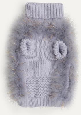 Show full view: maxbone Christian Cowan Holiday Glitz Jumper Dog Sweater, Periwinkle, Small slide 2 of 3