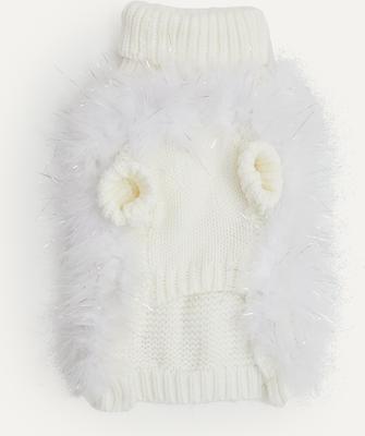 Show full view: maxbone Christian Cowan Holiday Glitz Jumper Dog Sweater, Snow White, X-Large slide 2 of 3