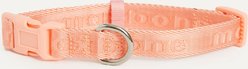 maxbone Signature Nylon Dog Collar, Coral Peach, Small: 15-in neck, 5/8-in wide