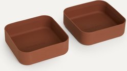 maxbone Square Silicone Dog Bowl, Toffee, 4.5-cup