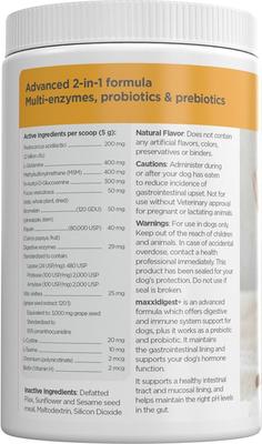 Show full view: maxxipaws maxxidigest+ Digestive & Immune System Support for Dogs Supplement, 13.2-oz slide 9 of 12