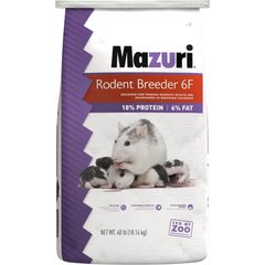 Mazuri 18% Rodent Breeder 6F Cubes Rat & Mouse Food, 40-lb bag