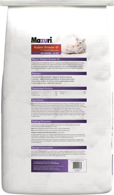 Show full view: Mazuri 18% Rodent Breeder 6F Cubes Rat & Mouse Food, 40-lb bag slide 3 of 9