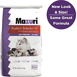 Mazuri 18% Rodent Breeder 6F Cubes Rat & Mouse Food, 40-lb bag