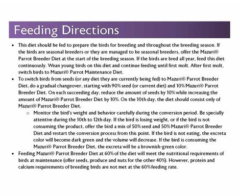 Show full view: Mazuri Parrot Breeder Food, 25-lb Bag slide 7 of 10