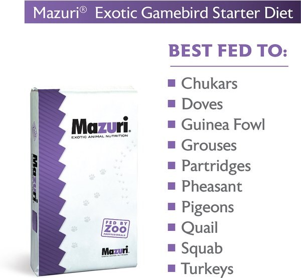 Mazuri Exotic Gamebird Starter Food, 25-lb bag