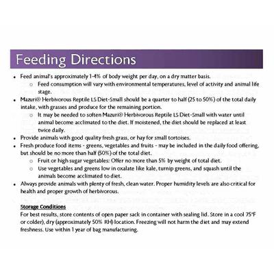 Show full view: Mazuri Herbivorous Reptile Food, 25-lb bag slide 8 of 10