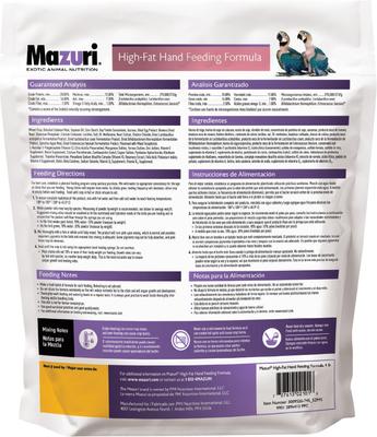 Show full view: Mazuri High-Fat Hand Feeding Formula Bird Food, 4-lb bag slide 2 of 9
