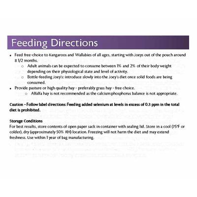 Show full view: Mazuri Kangaroo & Wallaby Food, 40-lb bag slide 7 of 9