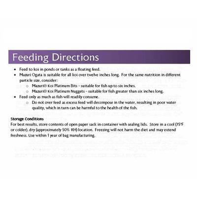 Show full view: Mazuri Koi Platinum Ogata for Fish Over 12 Inches Food, 20-lb bag slide 7 of 9