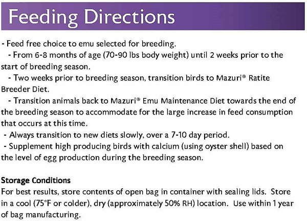 Show full view: Mazuri Maintenance Emu Food, 50-lb bag slide 7 of 8