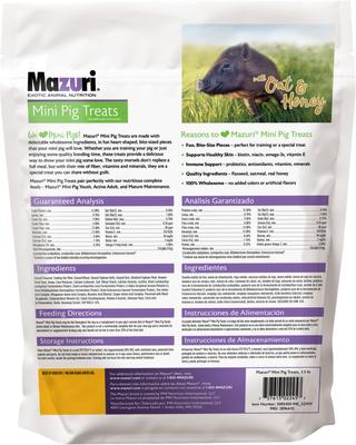 Show full view: Mazuri Oat & Honey Mini Pig Treats, 3.5-lb bag slide 2 of 8