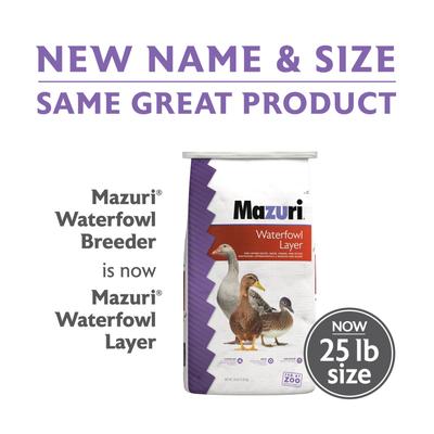 Show full view: Mazuri Waterfowl Layer Floating Duck & Geese Feed, 25-lb bag slide 2 of 10